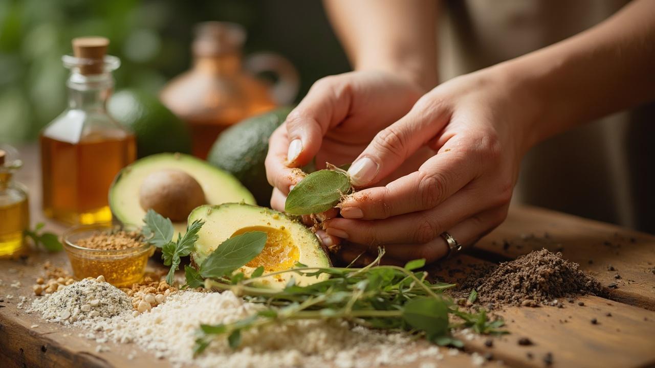 Gros plan des mains préparant des ingrédients végétaux pour la cuisine