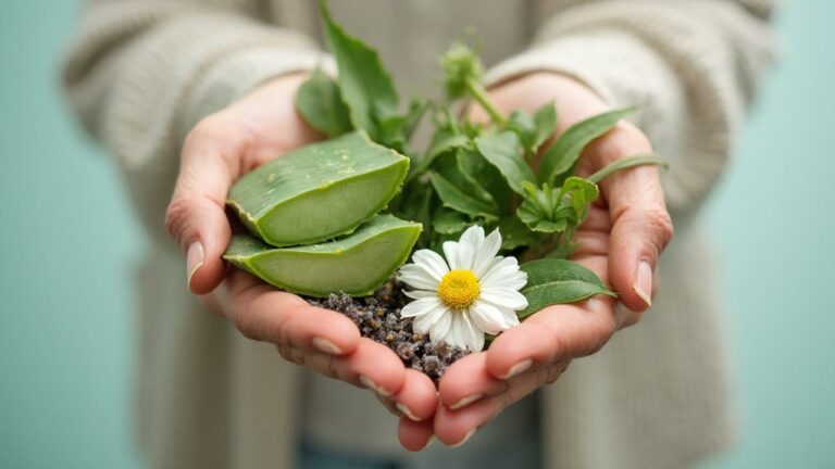 Mains tenant délicatement des plantes et fleurs soignées avec soin