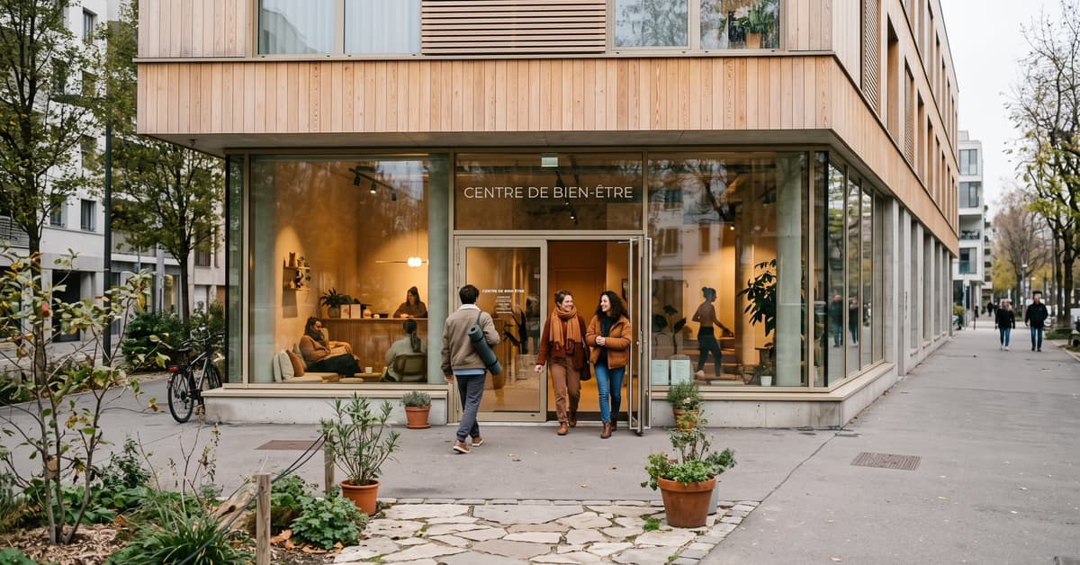 Centre de bien-être moderne avec espace de détente zen et ambiance apaisante