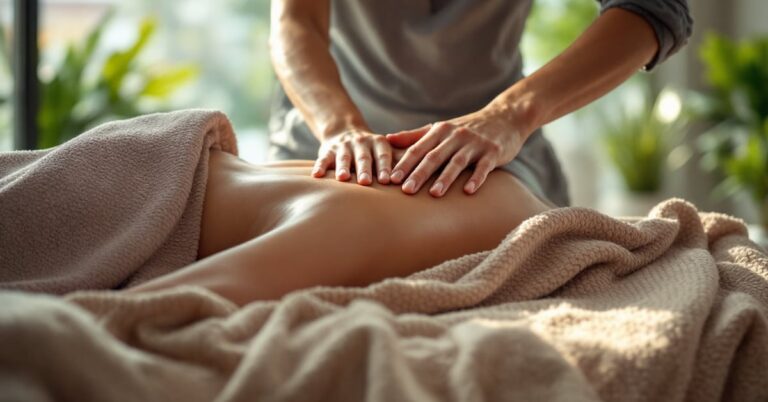 Formation pour massage bien-être : praticienne en cours d'apprentissage des techniques de massage