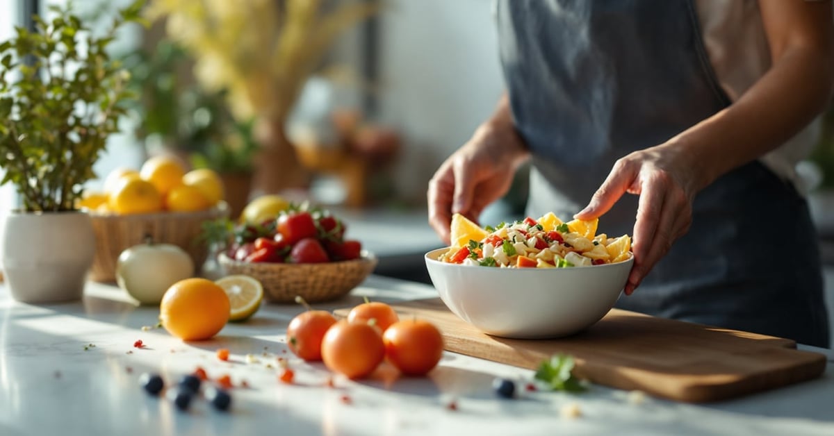 Toute la nutrition : une assiette équilibrée et colorée représentant une alimentation saine et complète