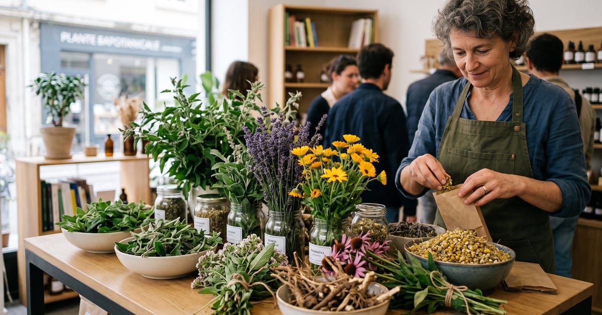 Plantes médicinales fraîches cultivées dans un jardin naturel — plante medicinale