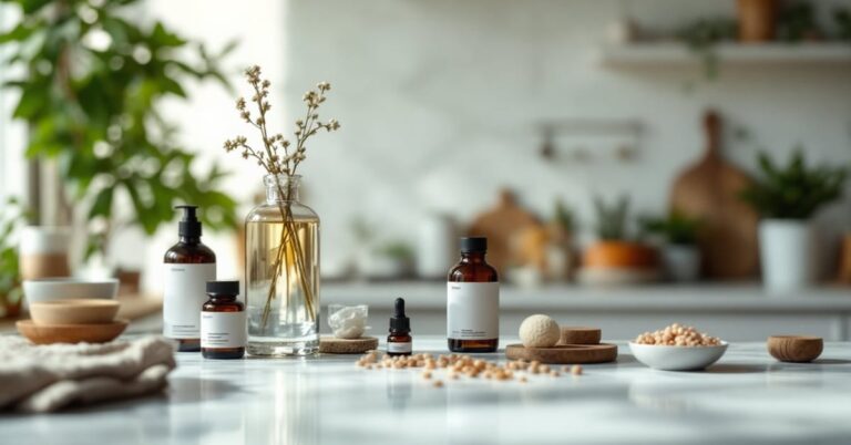 Remède rhume naturel : miel, gingembre, citron et herbes médicinales sur une table en bois