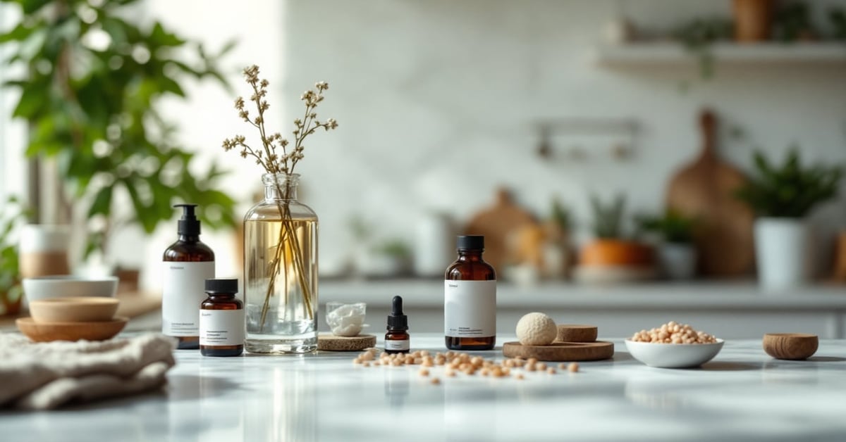 Remède rhume naturel : miel, gingembre, citron et herbes médicinales sur une table en bois